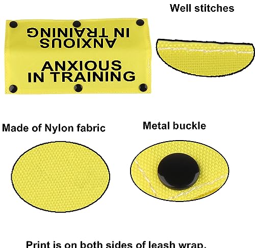 Funny Dog Leash Sleeve Have Anxious In Training Dog Leash Wrap Sleeve Pet Birthday Gift (Anxious In Training-YE Sleeve)