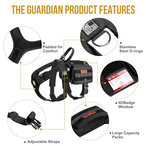 Service Dog Vest Harness (Large / Black)