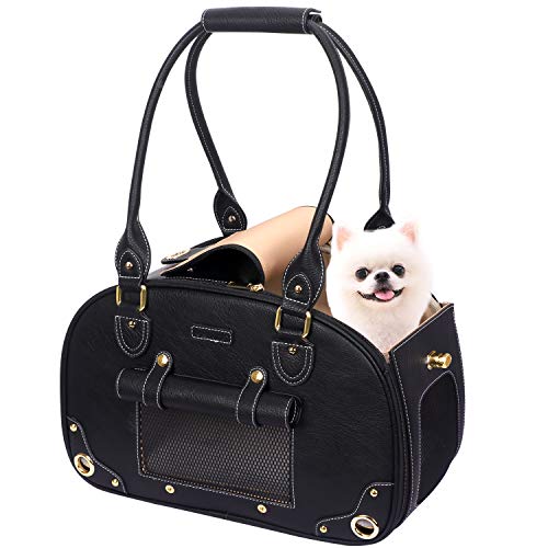 Dog Carrier Purse (15.3"L x 8.1"W x 10.0"H / Black)