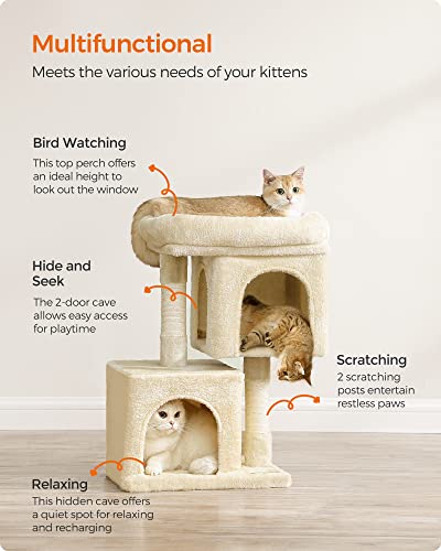 Cat Tree 26.4 (S (15.7"L x 11.8"W x 26.4"H) / Beige)