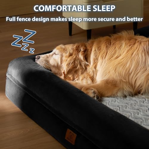 XL Extra Large Orthopedic for Senior Dog Bed Comfy Sleeping (Black / X-L (41x28x7in))