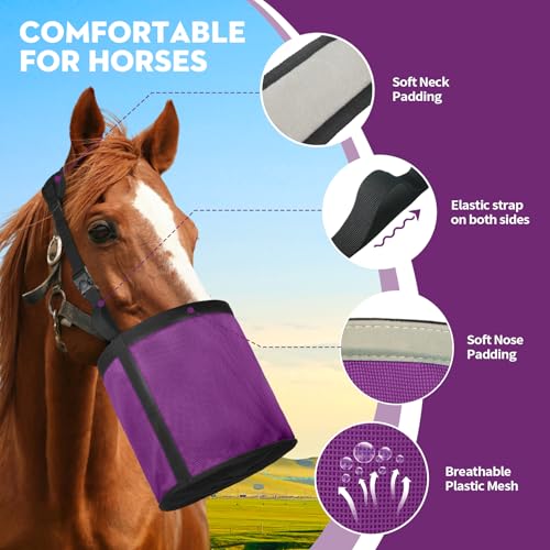 Horse Feed Bag 2 Pcs (2 Pcs Purple)