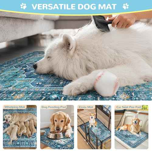 Extra Large Washable Dog Pee Pads (Blue / 6FT x 6FT (Pack of 1))