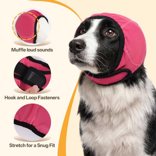 Dog Ear Wraps for Fireworks Storm Noise Blocking Ear Care (Rose / L)