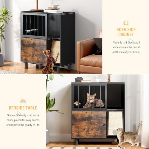 Dog Proof Cat Feeding Station (black vintage color)