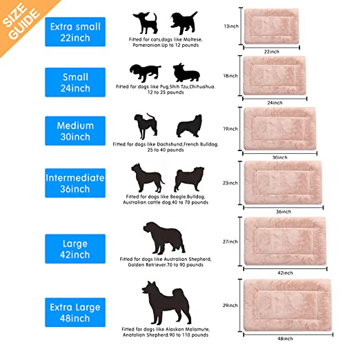 Dog Crate Pad Washable Dog Bed for Crate Large Cozy Mat 48 (48.0"L x 30.0"W x 1.0"Th / pink)