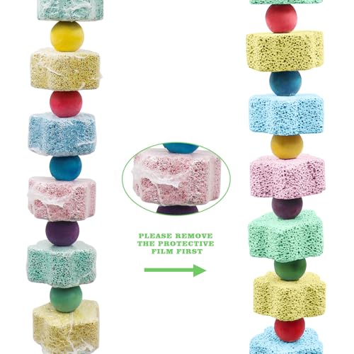 2 Pack Bird Chewing Toy (Multi-colored / 13.77 inch Long)