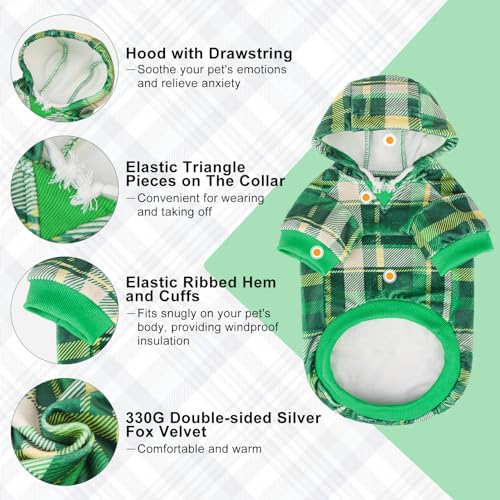 Dog Hoodie Sweaters for Small Medium Large Size Dogs Girls Boys (Small/Medium / Green)