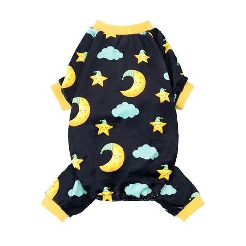 Moon and Stars Dog Fleece Pajamas (Moon and Stars / X-Small)