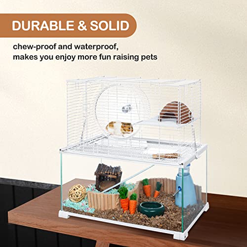 3 Tiers Large Hamster Cages Glass (20"L x 12"W x 20"H)