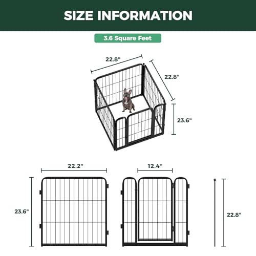 Homeplus Indoor Dog Playpen (Black / 24"H)