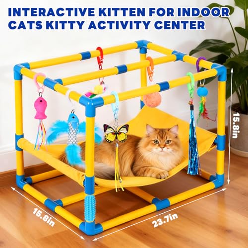 Cat Jungle Gym With Hanging Interactive Toys (colorful)