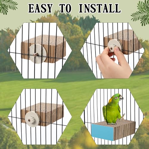 2 Pcs Bird Toys Parrot Perch Stand Cage Accessories (Small)