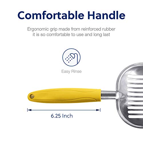 Cat Litter Scoop (Large / FLAT Aluminum \ #04 Yellow Handle)