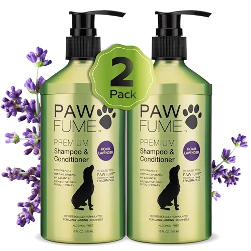 PAWFUME Dog Shedding Shampoo and Conditioner (Shampoo & Conditioner Royal Lavander / Pack of 2)