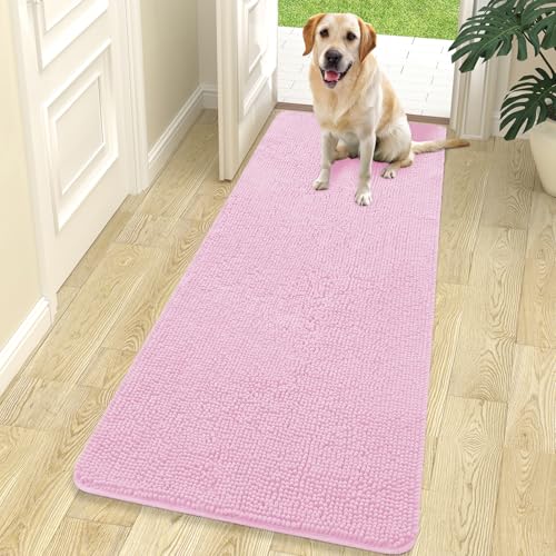 Dog Door Mat for Muddy Paws 70x24 (Pink / 70" X 24")