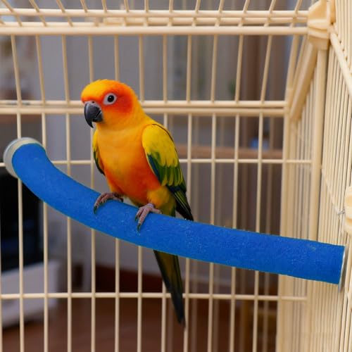 90 Degree Parrot Perch for Cage Corner (Small / Blue-corner-90)