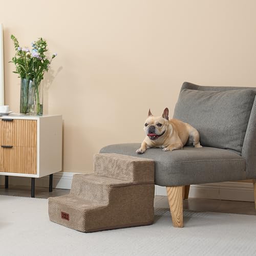 Dog Stairs for Small Dogs 13.5" H (Camel / Standard 15" x 18" x 13.5")