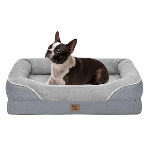 Orthopedic Waterproof Dog Bed for Medium and Large Dogs (Silver / 36"L x 27"W x 7"Th)