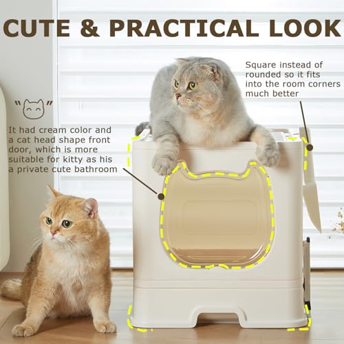 Cat Litter Box with Lid (White)