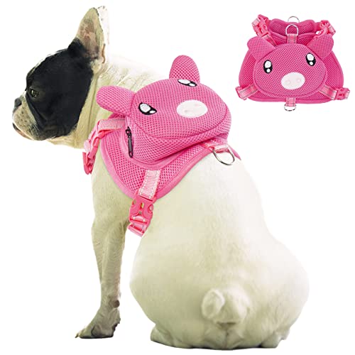 Dog Backpack Harness (Pink Pig / X-Small)