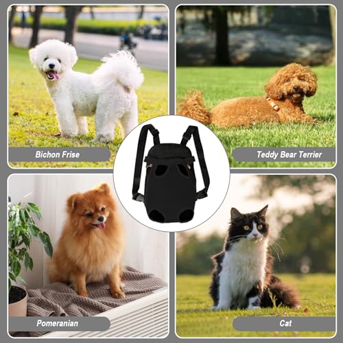 Dog Carrier Backpack Pet Legs Out Front Cat Travel Bag (Large / Black)