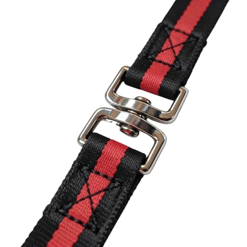 Premium Horse Training Lunge Line with Alloy Trigger Buckle and Rotating Bolt (26foot / Black/Red/Black)
