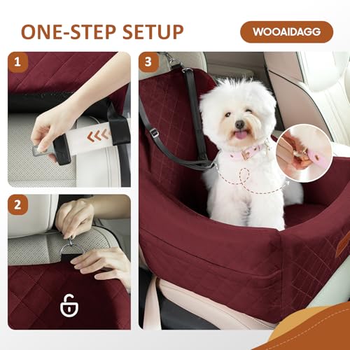 Dog Car Seat for Medium Sized Dogs Up to 40lbs (Red)