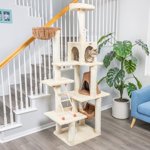 Premium Cat Tree Model X7805 (42"(L)X26"(W)X78"(H) / Goldenrod)