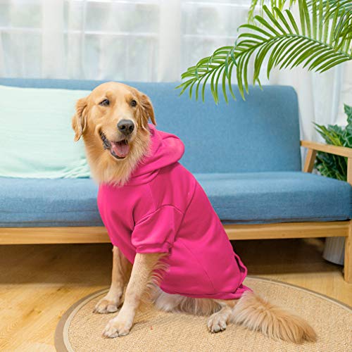 Dog Hoodie for Large Medium Small Dogs (Deep Pink / X-Large)