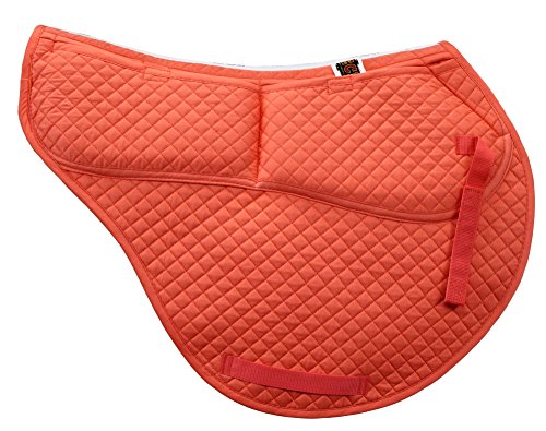 All Purpose Contoured Correction Saddle Pad with Adjustable Memory Foam Inserts for Custom Support (Coral)