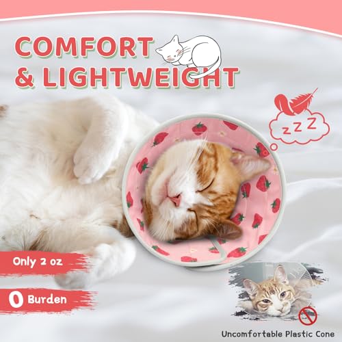 Cat Cone Collar Soft to Stop Licking (Pink / L)