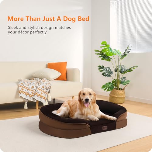 Orthopedic Waterproof Large Dog Bed Sofa (Brown / Large(42 x 31 x 6.5 inch))