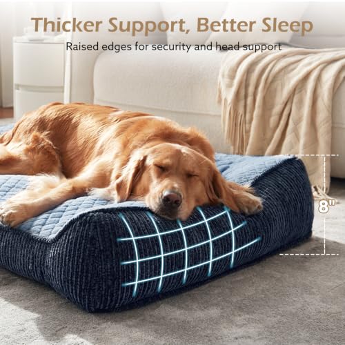 Orthopedic Dog Bed Medium Sized Dogs (L(35"L x 25"W x 8"Th) / Blue)