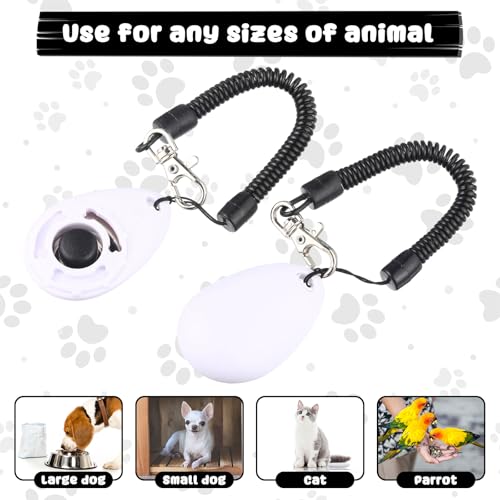 18 Pcs Dog Training Clicker with Wrist Strap for Pets (White)