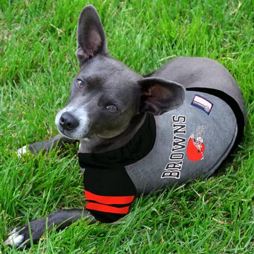 Hoodie for Dogs & Cats. NFL Football Licensed Dog Hoody Tee Shirt (Large / Cleveland Browns)