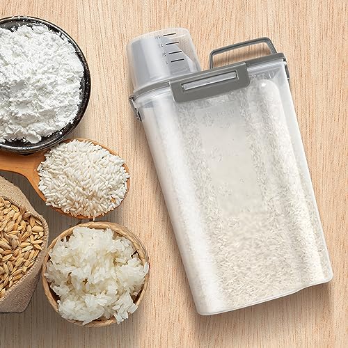 Rice Storage Container 3 to 5 Lbs (3Qt-Grey)