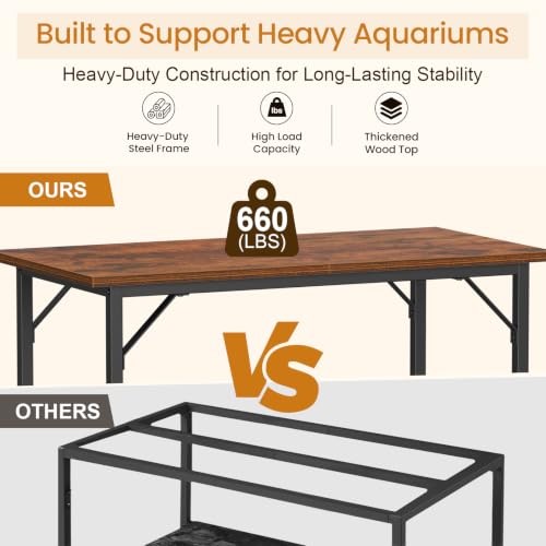 40 Gallon Fish Tank Stand (Rustic Brown / 40 Gal-2 Tier)