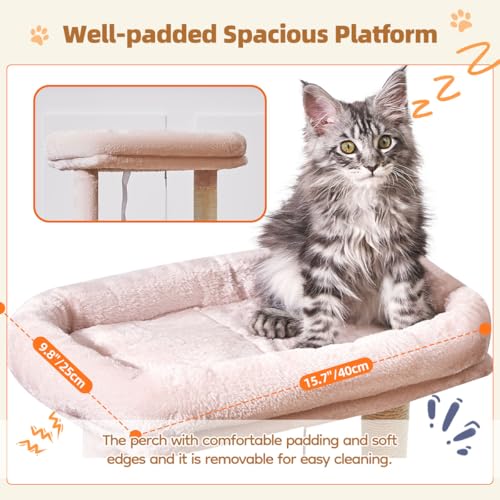 Cat Tree 38.5In Cat Tower for Indoor Cats (Jelly Pink / 38.5 Inches)