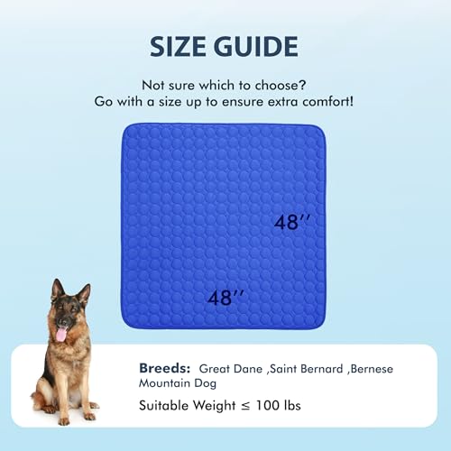 Summer Cooling Mat & Sleeping Pad (48" x 48" / Dark Blue)
