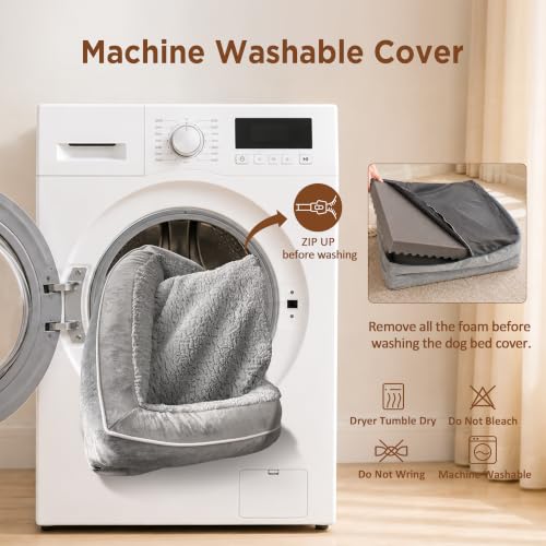 Waterproof Orthopedic Dog Beds for Extra Large Dog (48.0"L x 30.0"W x 8.5"Th / Grey)