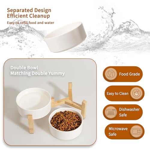 Elevated Ceramic Dog Bowl (White / Small)