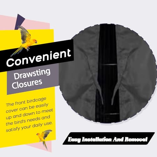 Round Parrot Birdcage Cover (Black)