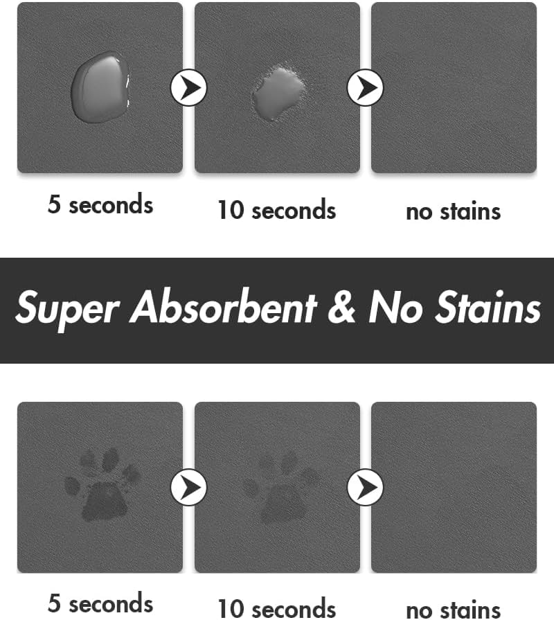Absorbent Dog Food Mat (Darkgrey / 14"x22")