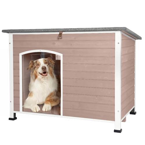 Large Dog House Outdoor Indoor with Chew Proof Iron Frame