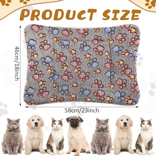 4 Pack Soft Pet Bed Mat Small Dog Crate Fleece (23 x 18 Inches / Gray)