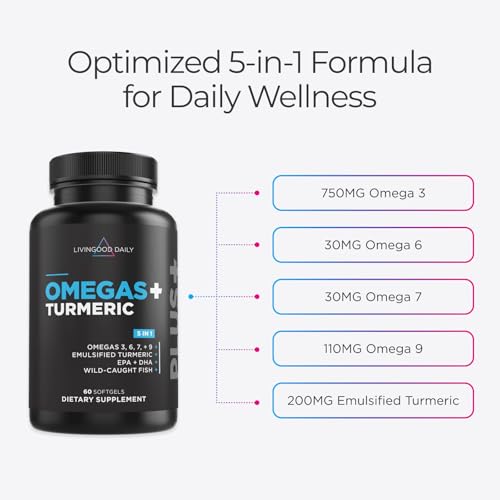 Omega 3 6 7 9 Plus Turmeric Curcumin Supplement