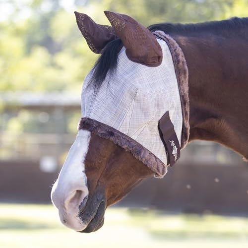 Horse Fly MASK with Fleece Ears and Forelock Hole (XL (Large Horse) / 500 - Desert Sand)