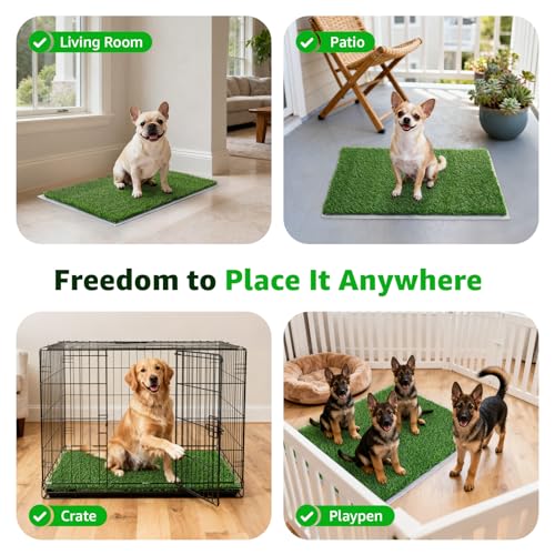 Replacement Artificial Grass Pee Pads for Dogs Potty Training to Pee & Poop (XXL-43.7"x27.5")