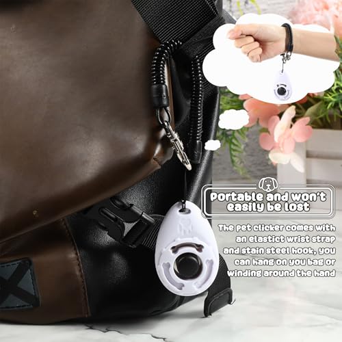 18 Pcs Dog Training Clicker with Wrist Strap for Pets (White)